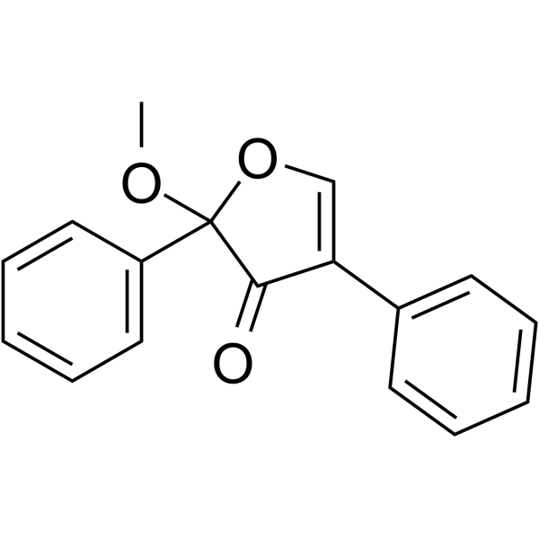 2-甲氧基-2,4-二苯基-3(2H)-呋喃酮结构式