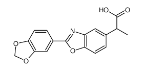 α-Methyl-2-(3,4-methylenedioxyphenyl)-5-benzoxazoleacetic acid Structure