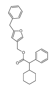 Cyclohexyl-phenyl-acetic acid 5-benzyl-furan-3-ylmethyl ester结构式