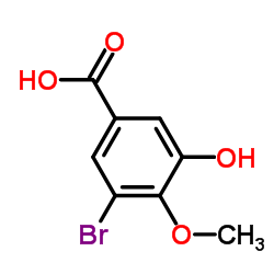 3-Bromo-5-hydroxy-4-methoxybenzoic acid structure