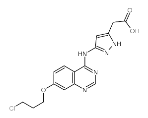 [5-[7-(3-氯丙氧基)喹唑啉-4-氨基]吡唑-3-基]乙酸结构式
