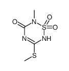2-methyl-5-methylsulfanyl-1,1-dioxo-4H-1,2,4,6-thiatriazin-3-one结构式