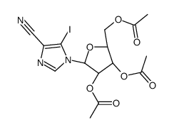 5-碘-1-(2',3',5'-三-O-乙酰基-β-D-呋喃呋喃糖基)-咪唑基-4-腈结构式