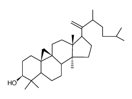 22-Methyl-9β,19-cyclo-5α-lanost-20-en-3β-ol structure