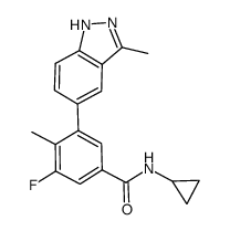 N-cyclopropyl-3-fluoro-4-methyl-5-(3-methyl-1H-indazol-5-yl)benzamide Structure