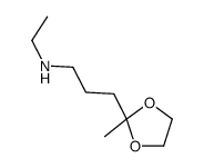 N-乙基-(3-(2-甲基-[1,3]二氧戊环-2-基)丙基)-胺结构式