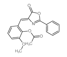 [2-methoxy-6-[(5-oxo-2-phenyl-1,3-oxazol-4-ylidene)methyl]phenyl] acetate结构式