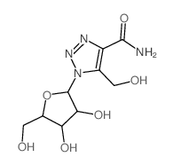 1H-1,2,3-Triazole-4-carboxamide,5-(hydroxymethyl)-1-b-D-ribofuranosyl-结构式