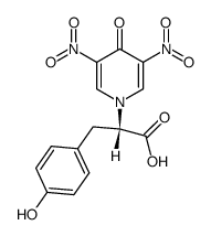 (S)-2-(3,5-dinitro-4-oxopyridin-1(4H)-yl)-3-(4-hydroxyphenyl)propanoic acid结构式