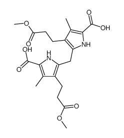 3,3'-di(2-methoxycarbonylethyl)-4,4'-dimethyl-2,2'-dipyrrylmethane-5,5'-dicarboxylic acid结构式