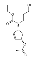 Acetic acid (1R,4S)-4-[ethoxycarbonyl-(3-hydroxy-propyl)-amino]-cyclopent-2-enyl ester Structure