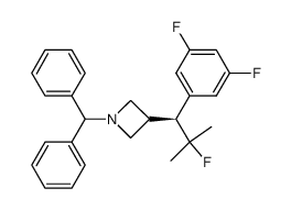 3-[(1S)-1-(3,5-difluorophenyl)-2-fluoro-2-methylpropyl]-1-(diphenylmethyl)azetidine结构式