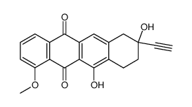 (+/-)-9-ethynyl-6,9-dihydroxy-4-methoxy-7,8,9,10-tetrahydronaphthacene-5,12-dione Structure