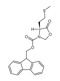 (4S)-3-(9-fluorenylmethyloxycarbonyl)-4-[2-(methylthio)ethyl]-5-oxooxazolidine结构式
