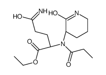 L-Glutamine, N-(2-oxo-3-piperidinyl)-N2-(1-oxopropyl)-, ethyl ester, ( S)- structure