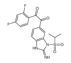 1-(2-amino-3-propan-2-ylsulfonylbenzimidazol-5-yl)-2-(2,4-difluorophenyl)ethane-1,2-dione结构式