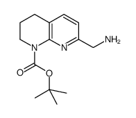 8-N-叔丁氧羰基-5,6,7,8-四氢-1,8-萘啶-2-甲胺结构式