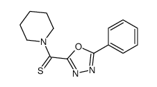 (5-phenyl-1,3,4-oxadiazol-2-yl)-piperidin-1-ylmethanethione结构式