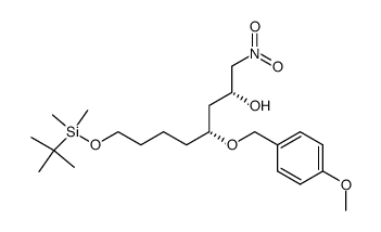(2R,4R)-8-(tert-butyldimethylsiloxy)-4-(p-methoxybenzyloxy)-1-nitrooctan-2-ol Structure