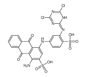 1-amino-4-[3-[(4,6-dichloro-1,3,5-triazin-2-yl)amino]-4-sulfoanilino]-9,10-dioxoanthracene-2-sulfonic acid Structure