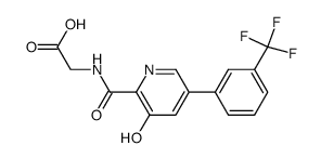 {[3-Hydroxy-5-(3-trifluoromethylphenyl)pyridine-2-carbonyl]amino}-acetic acid Structure