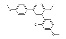 3-(2-chloro-4-methoxyphenyl)-1-(4-methoxyphenyl)hexane-1,4-dione结构式