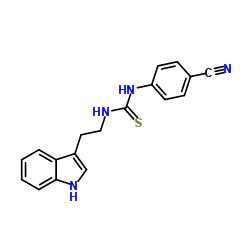 4-((((2-INDOL-3-YLETHYL)AMINO)THIOXOMETHYL)AMINO)BENZENECARBONITRILE Structure