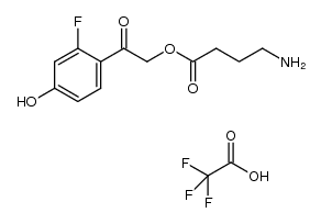 2-(2-fluoro-4-hydroxyphenyl)-2-oxoethyl 4-aminobutanoate 2,2,2-trifluoroacetate结构式