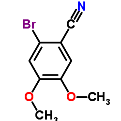 2-溴-4,5-二甲氧基苯甲腈结构式