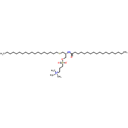 1-软脂基硫基-2-软脂酰基氨基-1,2-二脱氧基-sn-甘油-3-胆碱磷酸结构式
