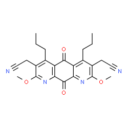 5,10-Dihydro-2,8-dimethoxy-5,10-dioxo-4,6-dipropylpyrido[3,2-g]quinoline-3,7-diacetonitrile结构式