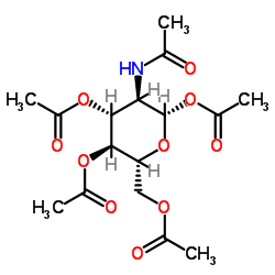 2-乙酰氨基-1,3,4,6-O-四乙酰基-2-脱氧-ALPHA-D-吡喃葡萄糖结构式