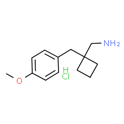 1-[(4-Methoxyphenyl)methyl]cyclobutylmethanamine hydrochloride structure