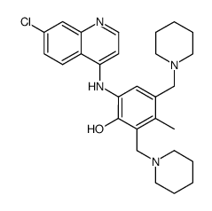 2-(7'-chloroquinolin-4'-ylamino)-5-methyl-4,6-bis(piperidin-1'-ylmethyl)phenol Structure