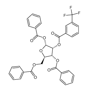 α-D-1,3,5-tri-O-benzoyl-2-O-[3-(trifluoromethyl)benzoyl]ribofuranose结构式