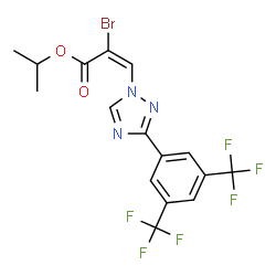 2-Propenoic acid, 3-[3-[3,5-bis(trifluoromethyl)phenyl]-1H-1,2,4-triazol-1-yl]-2-bromo-, 1-methylethyl ester, (2E)- Structure