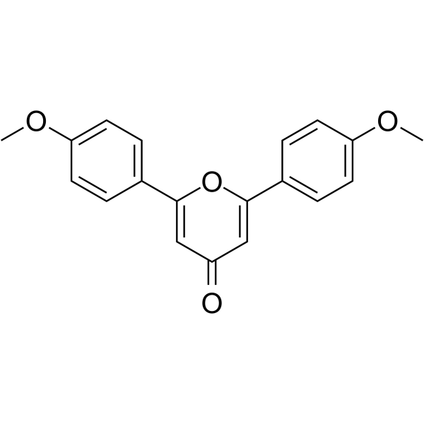 4H-Pyran-4-one,2,6-bis(4-methoxyphenyl)- Structure