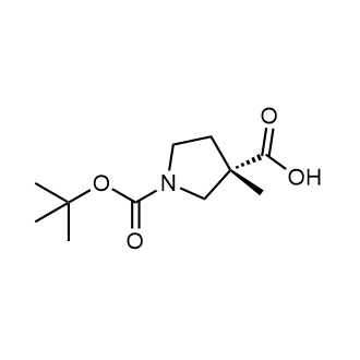 (S)-1-(叔丁氧基羰基)-3-甲基吡咯烷-3-羧酸结构式