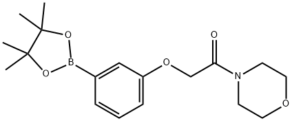 1-吗啉基-2-(3-(4,4,5,5-四甲基-1,3,2-二氧硼杂环戊烷-2-基)苯氧基)-1-乙酮结构式