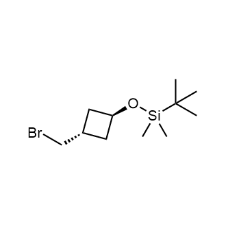 ((1R,3r)-3-(溴甲基)环丁氧基)(叔丁基)二甲基硅烷结构式