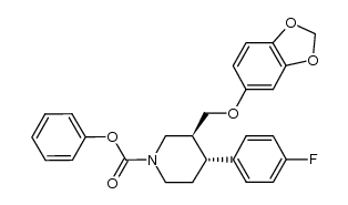 phenyl (3S,4R)-3-[(1,3-benzodioxol-5-yloxy)methyl]-4-(4-fluorophenyl)piperidine-1-carboxylate结构式