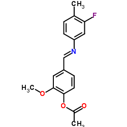 4-((E)-[(3-Fluoro-4-methylphenyl)imino]methyl)-2-methoxyphenyl acetate结构式