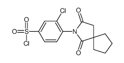 3-氯-4-(1,3-二氧代-2-氮杂螺[4.4]-2-壬基)苯磺酰氯结构式