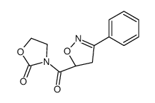 3-[(5R)-3-phenyl-4,5-dihydro-1,2-oxazole-5-carbonyl]-1,3-oxazolidin-2-one结构式
