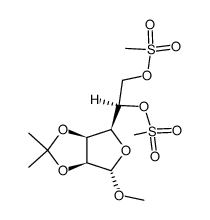 Methyl 1,2-O-isopropylidene-5,6-dimethanesulphonyl-α-D-glucofuranoside Structure