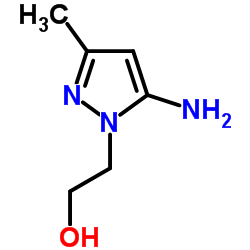 5-氨基-3-甲基-1H-吡唑-1-乙醇结构式