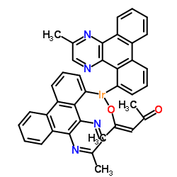 bis(2-methyldibenzo[f,h]quinoxaline)(acetylacetonate)iridium(III) Structure