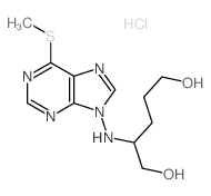 2-[(6-methylsulfanylpurin-9-yl)amino]pentane-1,5-diol structure