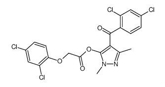 (2,4-dichloro-phenoxy)-acetic acid 4-(2,4-dichloro-benzoyl)-2,5-dimethyl-2H-pyrazol-3-yl ester结构式