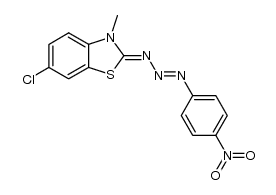 6-chloro-3-methyl-2-((E)-(4-nitrophenyl)triaz-2-en-1-ylidene)-2,3-dihydrobenzo[d]thiazole结构式